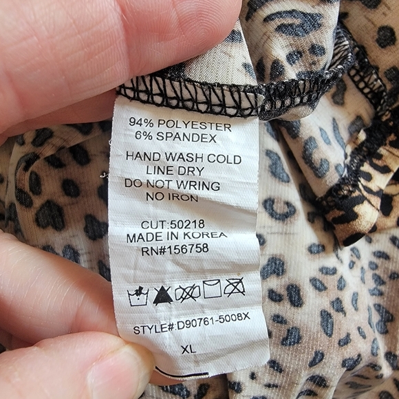 Leopard Print Long Sleeve Dress Sz XL - Picture 8 of 8